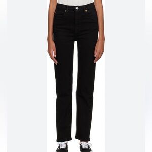 Re/Done Black Straight 70s Jeans Size 25 NWT